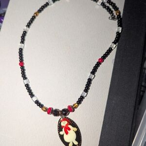 Snowman Pendant Beaded Necklace